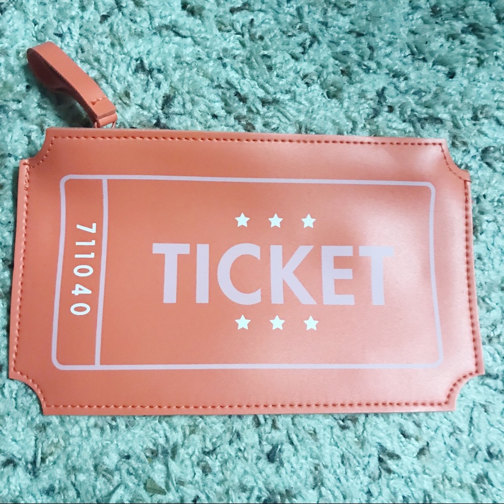 Ipsy Coral ticket makeup/Cosmetic Bag